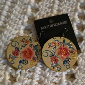 Retro Vibrant Floral Earrings
